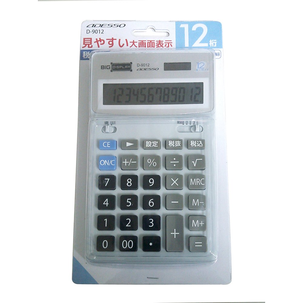Amazon.co.jp: ADESSO 中型卓上電卓 12桁 ビッグディスプレイ D‐9012