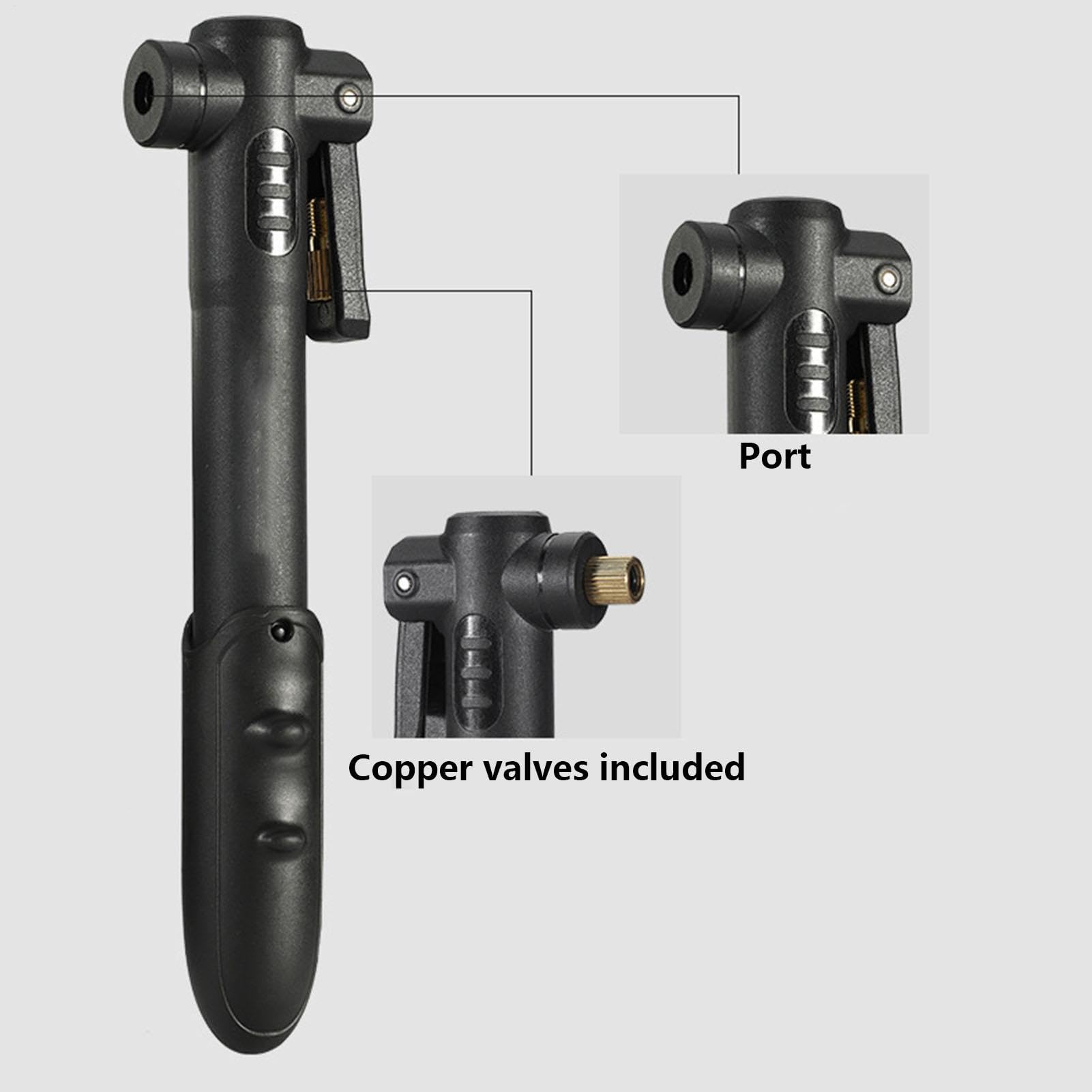 Compresor de aire portátil, inflador de bomba de aire para bicicletas - Compresor de aire ergonómico,Inflador de neumáticos Bombas de piso compactas de larga duración Inflado eficiente para automóvile