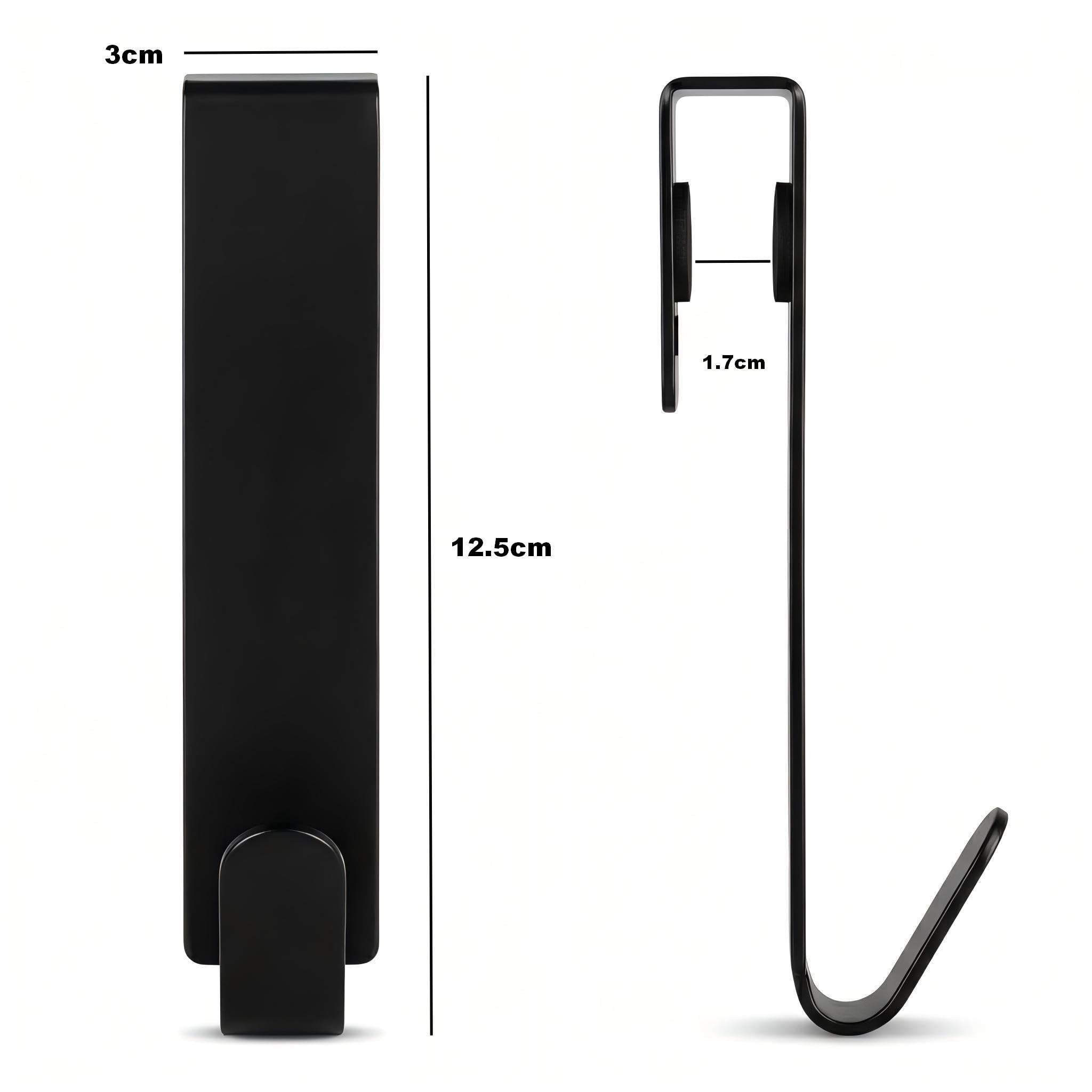 2 Piezas Gancho de DuchaNegros, Ganchos para Mampara de Ducha de Acero Inoxidable, Ganchos Mampara Ducha Puerta, Perchas Baño sin Taladro para Toallas Baño, Cristales de 0,6-1,7 cm de Grosor