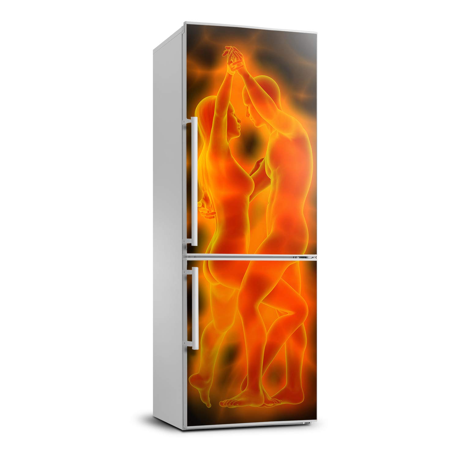 Autocollant Frigo 60x180 Sticker Réfrigérateur Autocollant Paire de Danse Décoration Mur