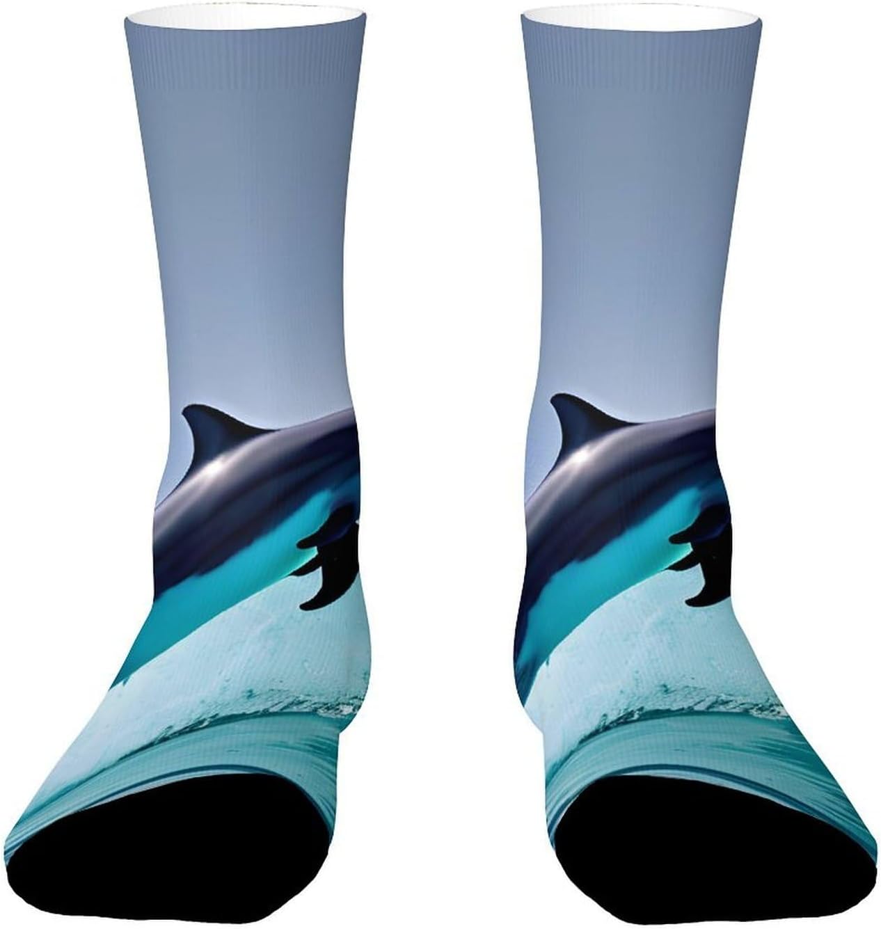 Dolphin Crew Socks Moisture Wicking Ankle High Cushioned Arch Support Seamless Toe Athletic & Casual