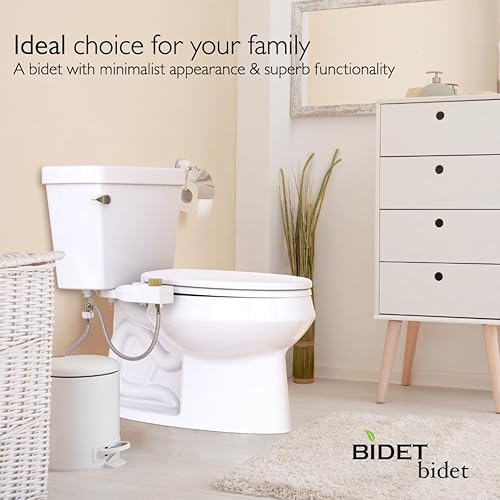 Miniatura 8 de BIDETbidet - Accesorio de inodoro ultradelgado reversible para agua dulce izquierdaderecha, capacidad de cambiar entre el control lateral