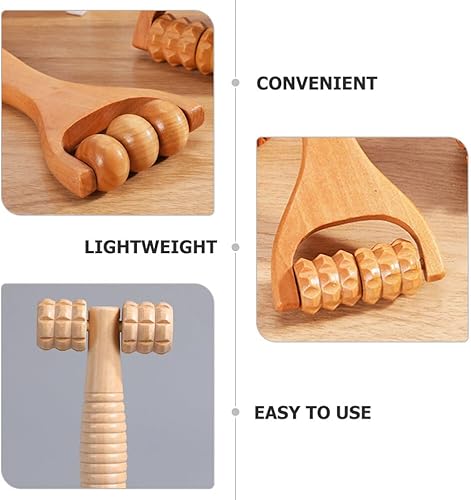 Miniatura 3 de Beavorty Rodillo de masaje de madera para la espalda, herramientas de masaje de madera, masajeador de madera, masajeador de madera para la espalda,