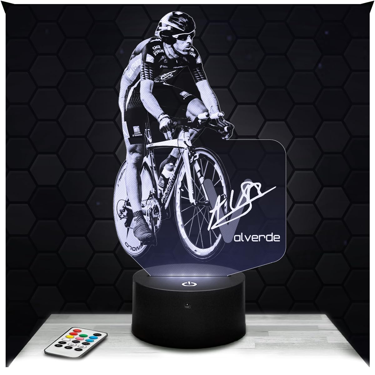Lampephoto.fr - Alejandro Valverde Cycling 3D Lamp Night Light Decoration Bike Cyclist, Gift Idea for Men Alejandro V Cycling Adult Night Light Room Decor, Original Christmas Gift Idea for Men