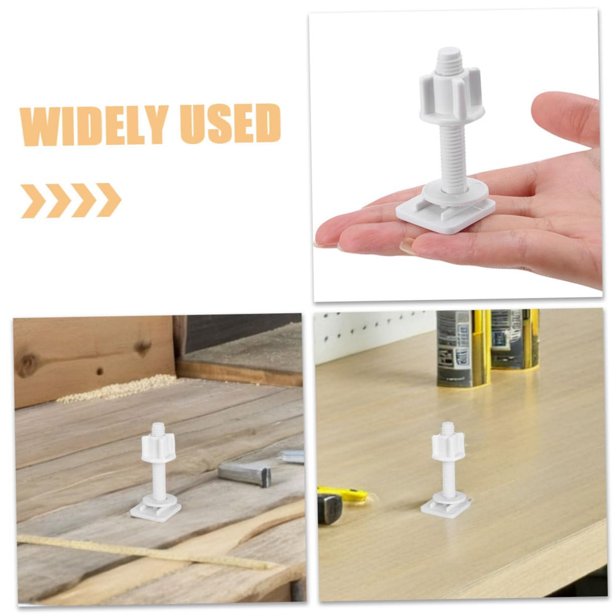 POPETPOP Kit Viti di Fissaggio Sedile Wc 2 Pezzi in Abs Bianco Bulloni Anti-allentamento per Montaggio Facile Sedili Wc in Bagno e Casa
