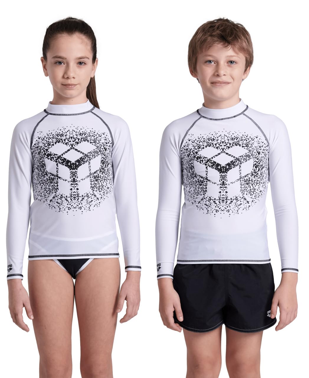 arena Unisex Jr Rash Vest L/S Graphic Rash Guard Shirt Garçon
