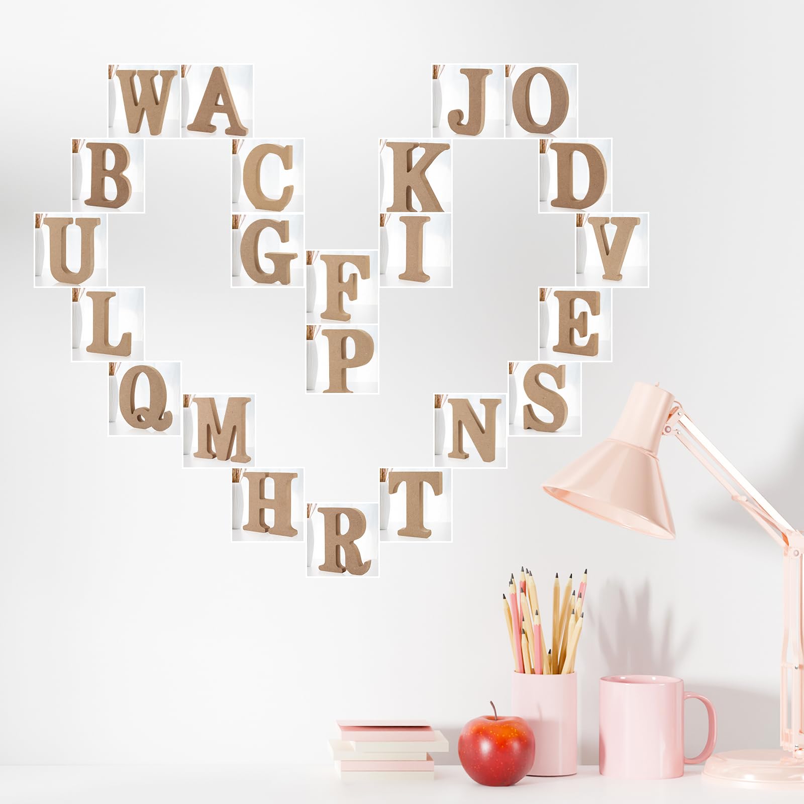 Lettere In Legno 10cm - Alfabeto Decorativo, Pannello Fibra, Per Fai Da Te, Decorazioni Parete - Foto 6