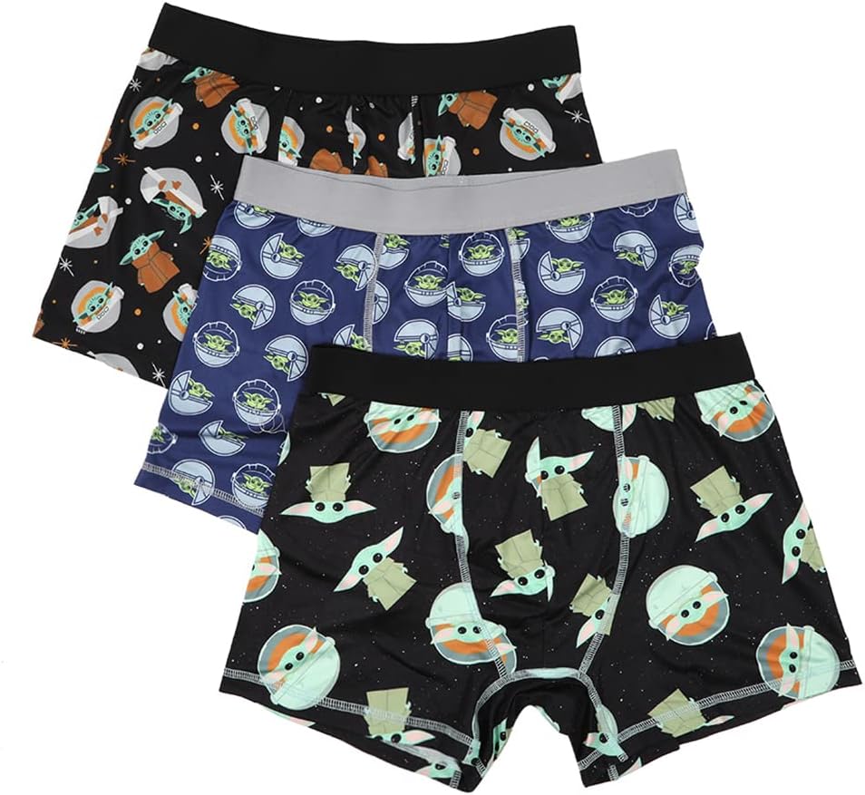 Bioworld Star Wars Mandalorian The Child Character Mens 3pk Boxer Briefs Set XX-Large Black