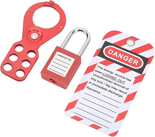 Miniatura 4 de Sonew Kit de etiquetado de bloqueo con cerrojo de seguridad, cerraduras Red Loto, llaves de etiqueta de candado Loto, a prueba de manipulaciones,