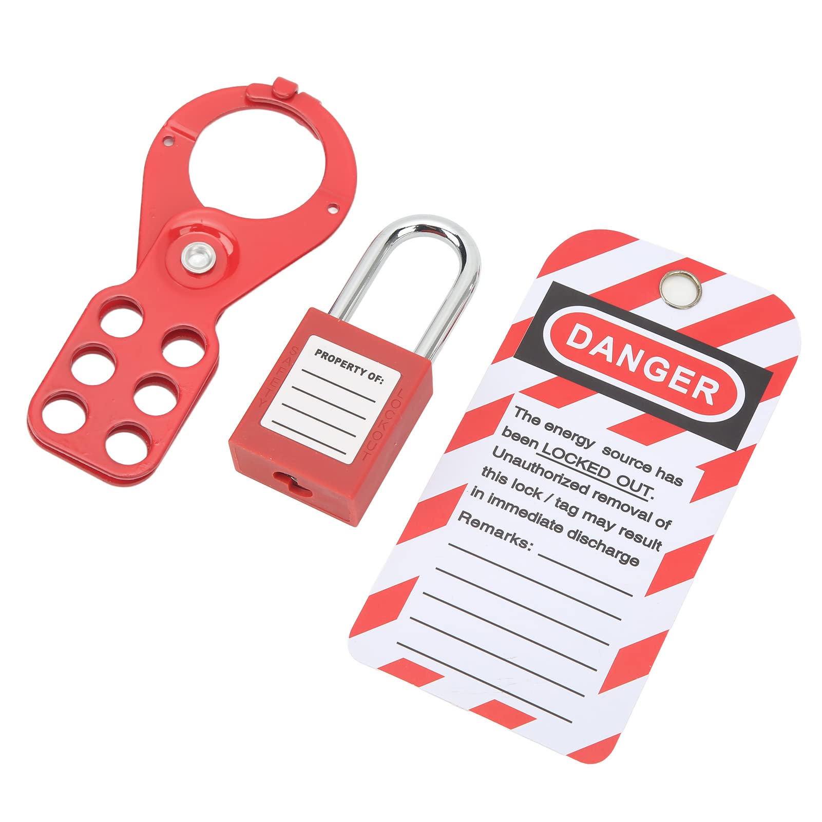 Lockout Tagout Kit with Safety Hasp, Lockout Tags, Red Loto Locks, Padlock Loto Tag Keys Tamper Proof, Lockout Hasp Kit - Image 4
