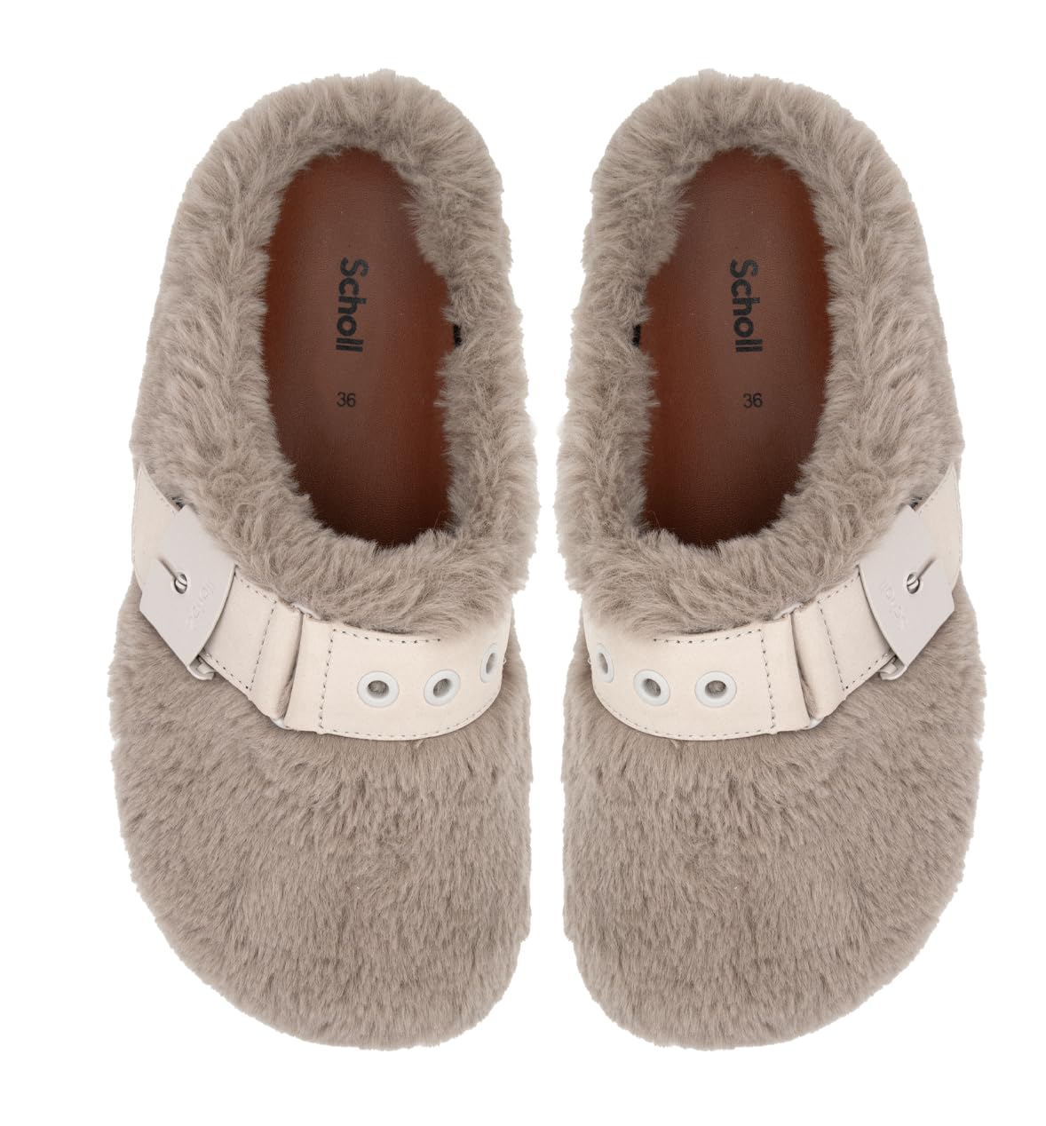 Scholl, Greta, Syntethetic Fur, Scarpe Sabot Ciabatte Platform Moda Casual Fashion