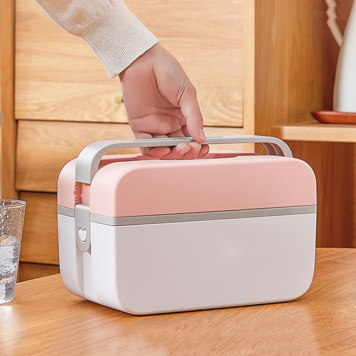 Uonlytech Cassetta Pronto Soccorso Casa con Maniglia in Plastica Pp Doppio Strato Resistente e Capiente Scatola per Medicinali Serie 5236 Grande per Ufficio e Scuola