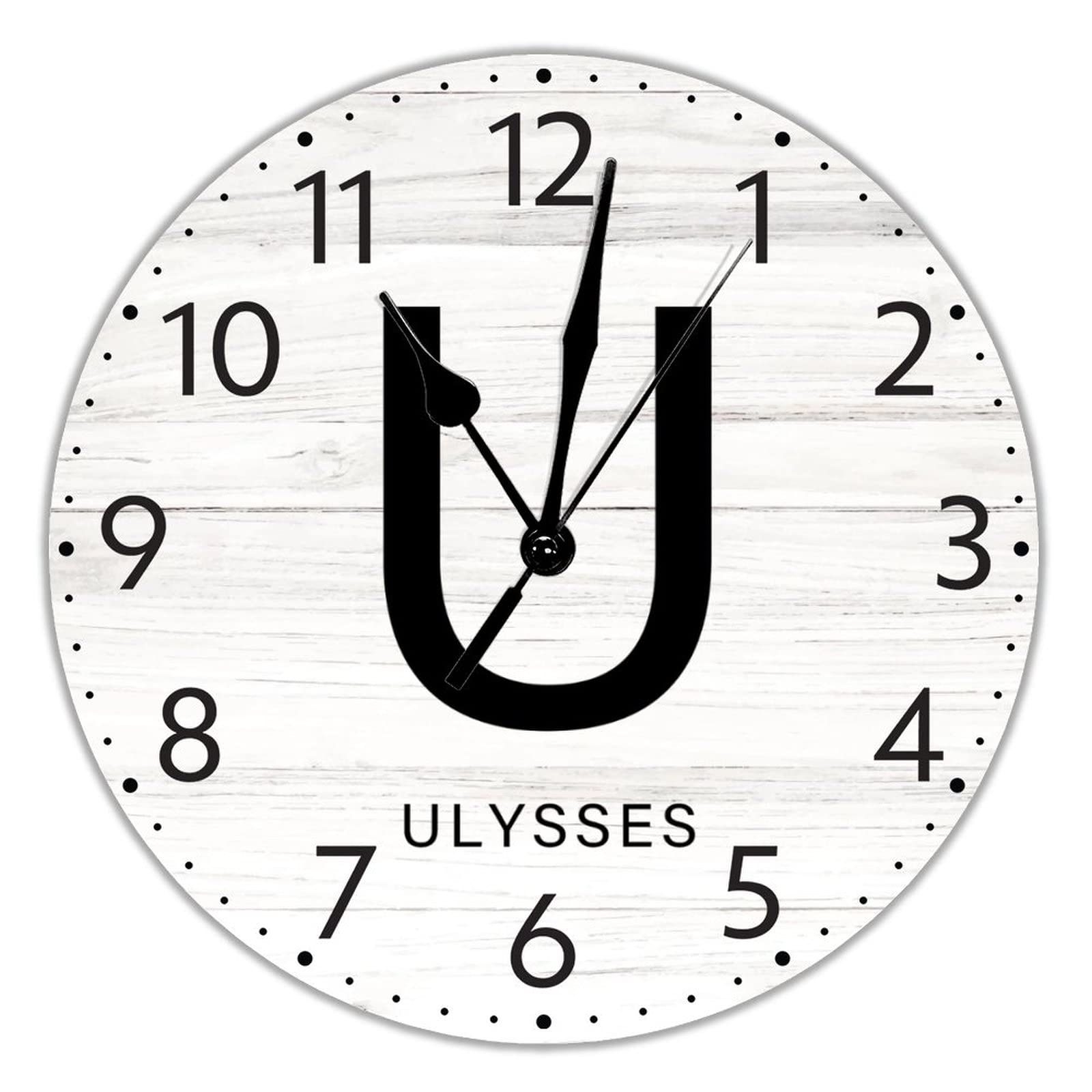 Horloge monogramme en U pour salon et maison unie autour d'un décor shabby chic unique
