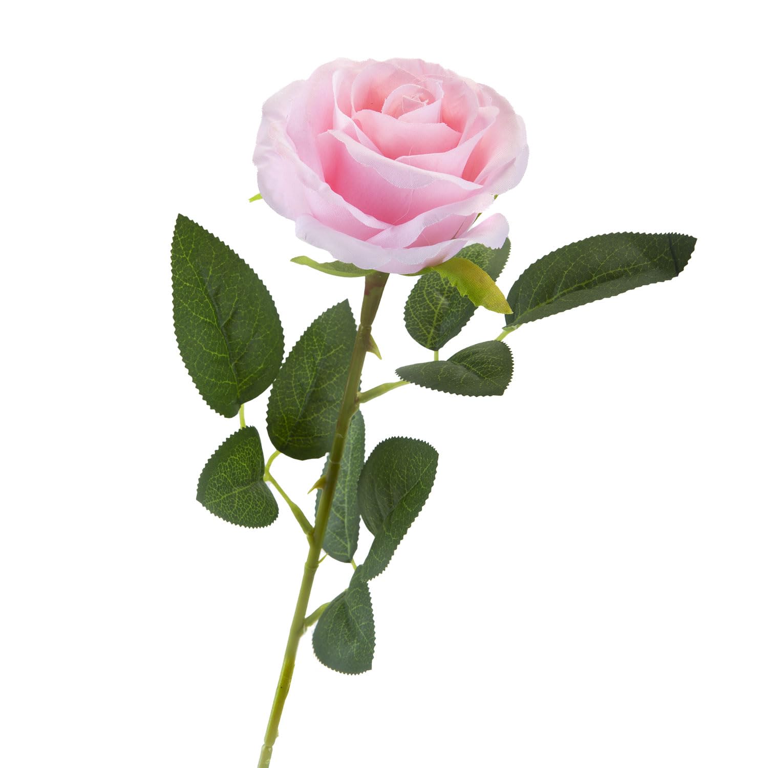 Vfm E-Store 1 X Pink Rose 63Cm Vfm - Artificial Pink Rose Flowers Elegant Rose - Green Leaf-Stem Rose Flowers For Wedding Bouquets Favours Anniversary Party Hotel Office Décor
