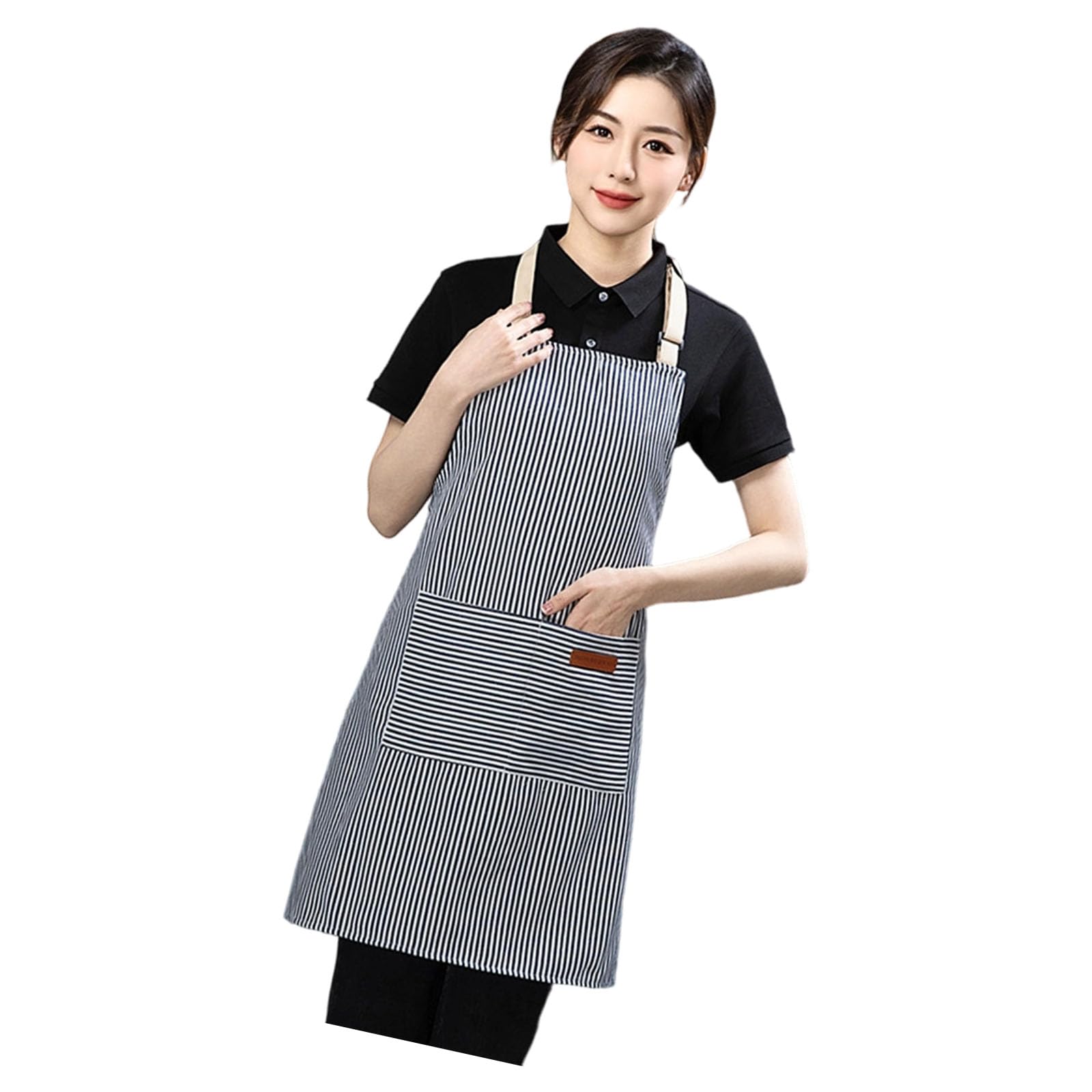 Tsophreniq Striped Polycotton Apron Breathable Adjustable Kitchen for Cooking Baking and Household Cleaning Tasks Breathable Kitchen for Cooking