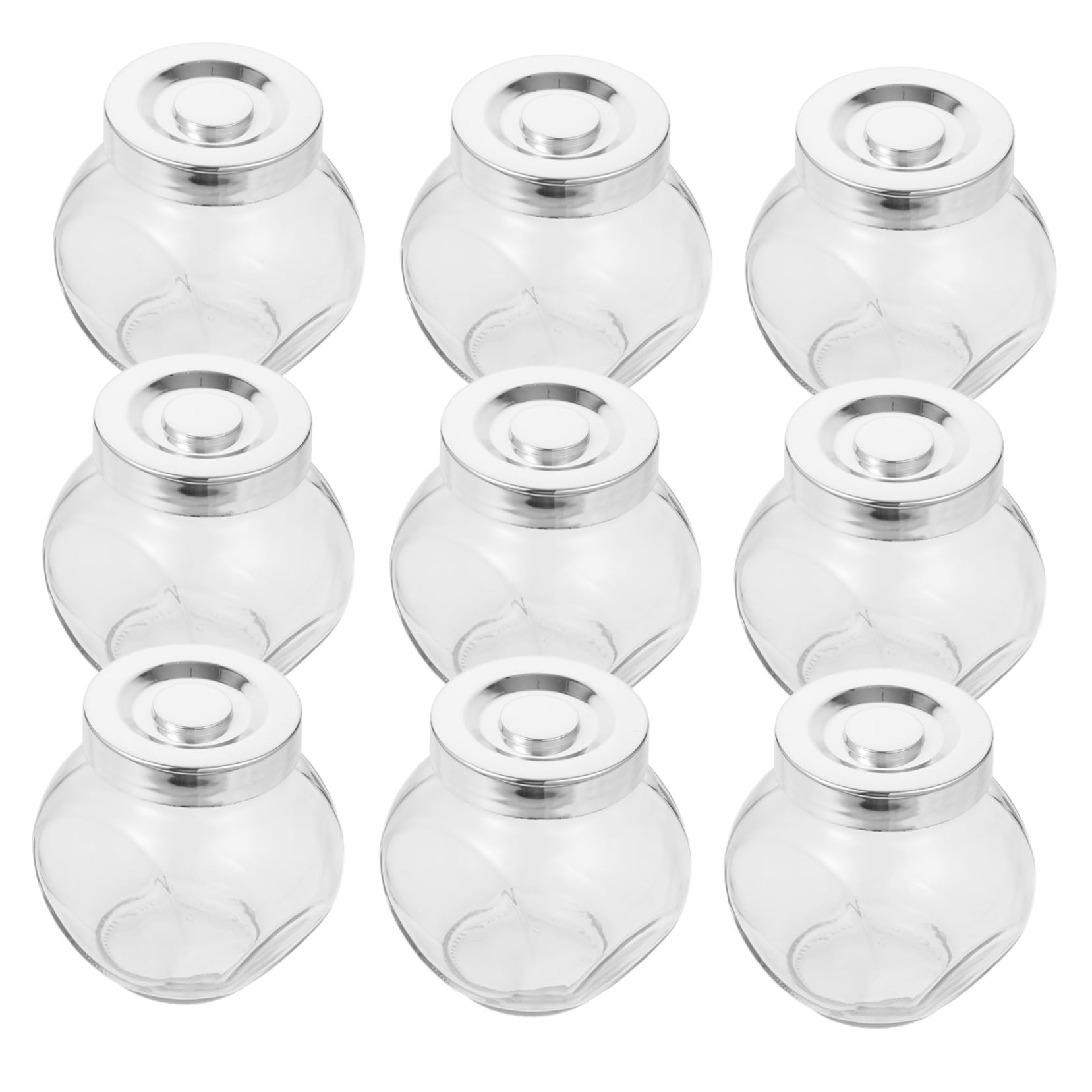 Lurrose 10 Stück Teiliges Mini glas Candy Vorratsgläser mit Transparentem Deckel Luftdicht Verschließbare Glasbehälter für Snacks Gewürze Tee Kräuter und Dekoration Robustes Dickeres Glas