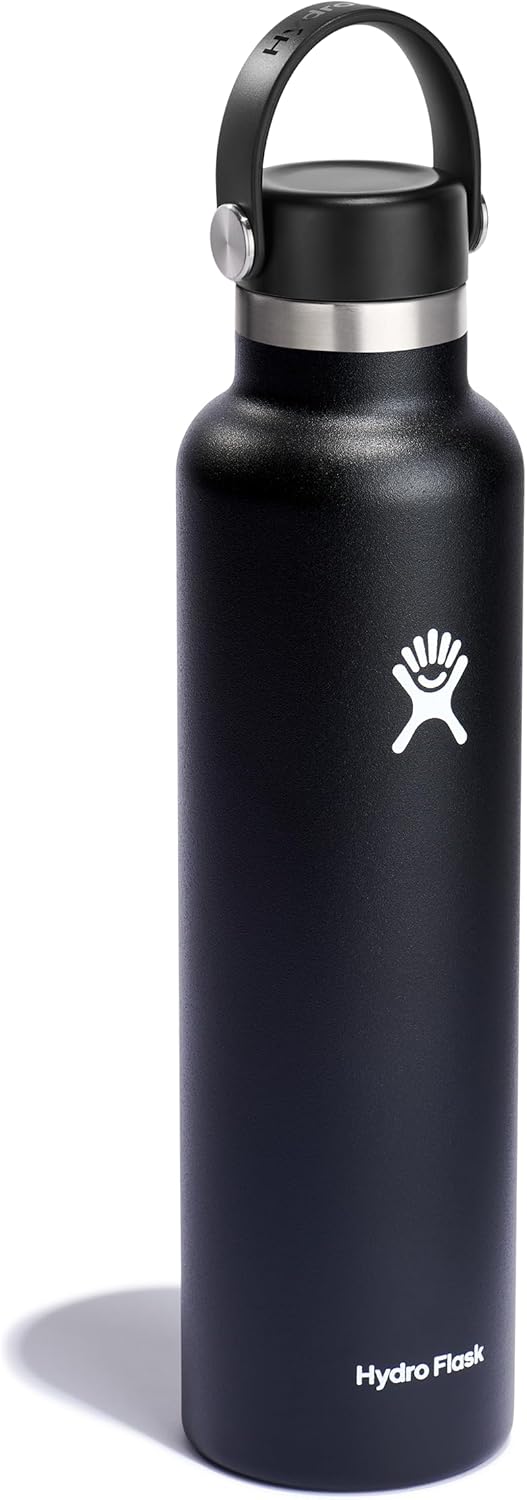 Hydro Flask Water Bottle - Insulated Stainless Steel - Non Spill, Leakproof in 24 Oz Black - Image 2
