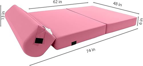 Miniatura 13 de Sofá cama plegable color gris de espuma, 6 pulgadas. Grosor x 32 pulgadas, ancho x 70 pulgadas. Cama de Invitados, cama plegable con espuma de alta