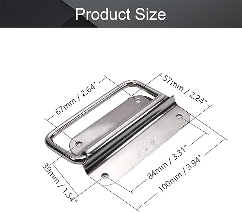 Miniatura 9 de MroMax 2.95 x 1.65 pulgadas, mango de pecho, pintura en aerosol de acero inoxidable 201, tamaño mediano, montaje en superficie, anillo de pecho,
