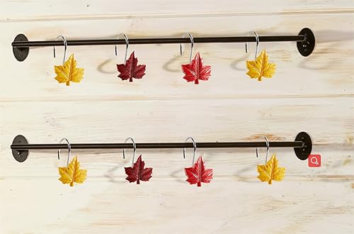 Miniatura 5 de 12 ganchos decorativos de hoja de arce para cortina de ducha, anillos para cortinas de ducha de otoño, accesorios de decoración de baño, accesorios