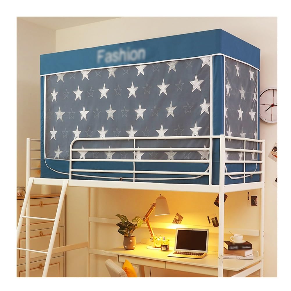 KUMIAO Bunk Bed Tent Canopy for Privacy and Blackout - Single Bed Student Dorm Tent Curtain, Portable Hanging Net Canopy for Sleep, Top Bunk Cabin Bed Tent