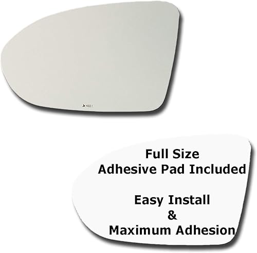 Cristal espejo + almohadilla adhesiva de tamaño completo para Chevrolet Cruze 2016-2019 reemplazo del lado del conductor (2017 2018 16 17 18 19)