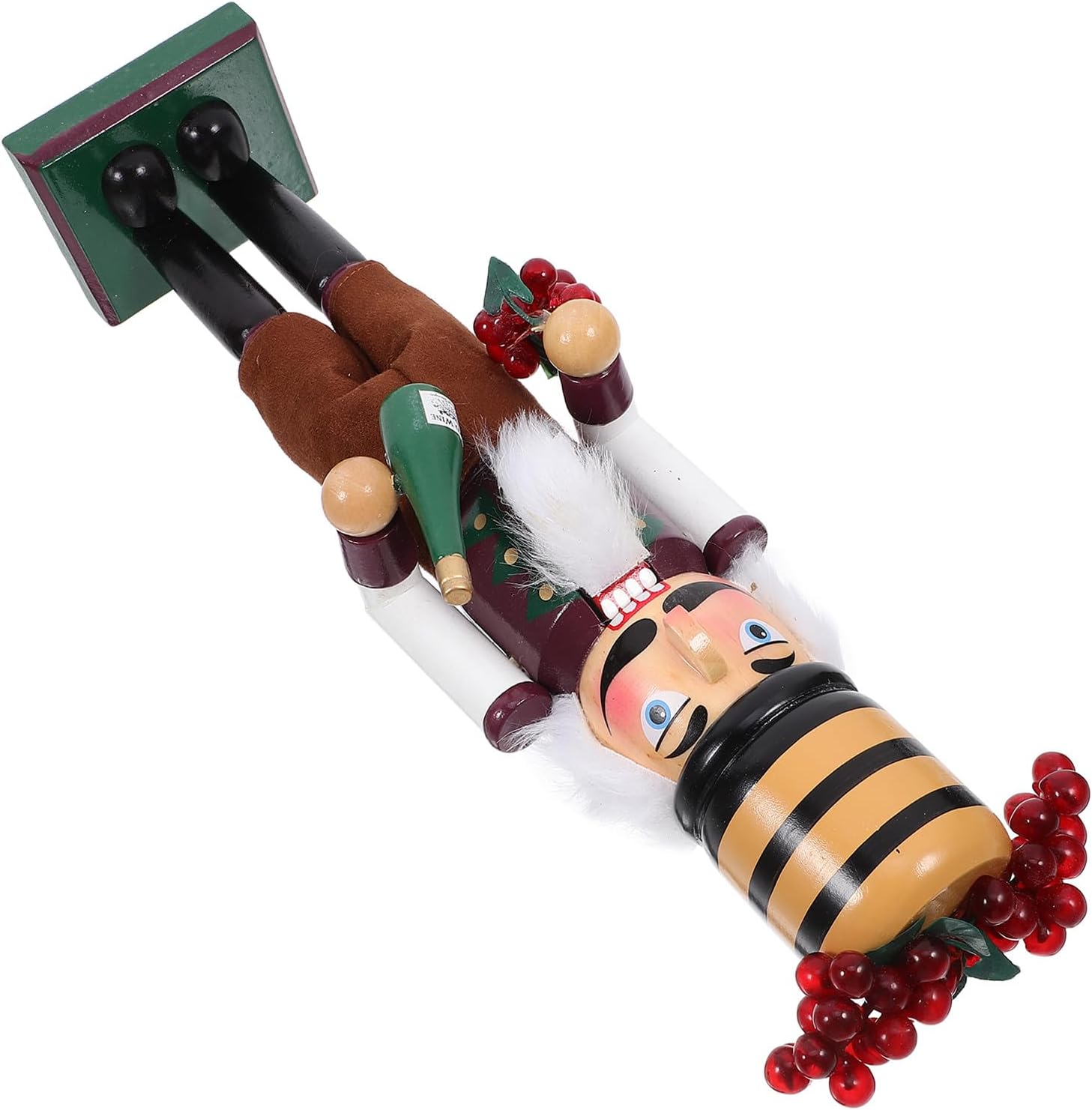 VILLCASE Christmas Nutcracker Figurine Grapes Winemaker Wood Nutcracker Decoration Tabletop Holiday Collectible for Home and Fireplace Display