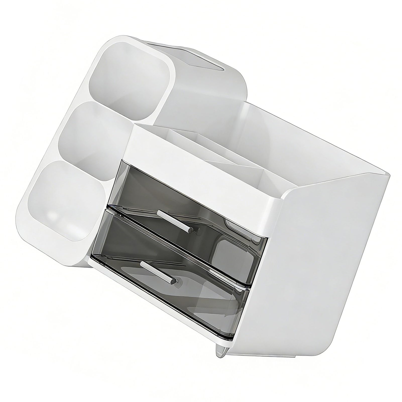 Focket Organizer per Trucco con Cassetti, Cassetti Trasparenti Scomparti Multipli Vetrina per Cosmetici in Plastica, Organizer per Cura della Pelle con Piedini Antiscivolo per Piano di Lavoro del