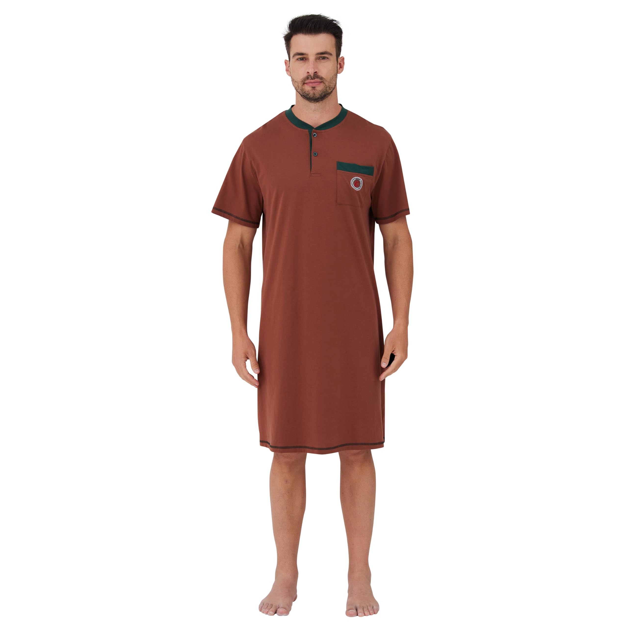 Keyocean Men's Cotton Nightshirt