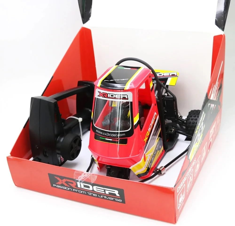 X-Rider Flamingo 1/8 Piaggio Ape 2.4G 3WD Rc Car Electric Tricycle RTR Model 2 in 1 ESC High Speed RC Car Outdoor Vehicle (X-Rider 1/8 Red)