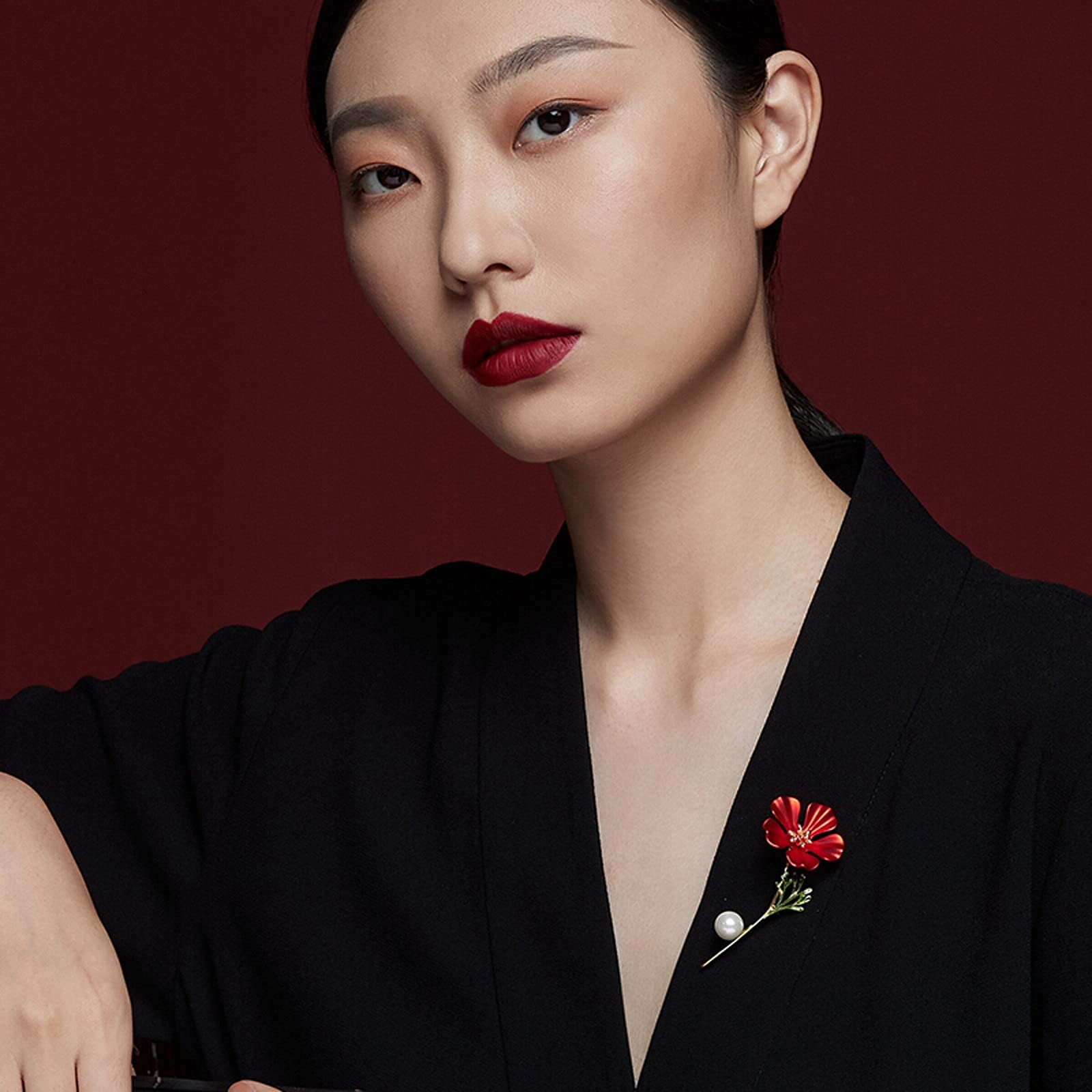 Broszka Pin dla Kobiet Mężczyzn 1 szt. Damska elegancka broszka z kwiatem Pin na klapę płaszcza, szalik, szal Pin odznaki Pamiątka Modne dla rodziny lub przyjaciół Akcesoria na wes