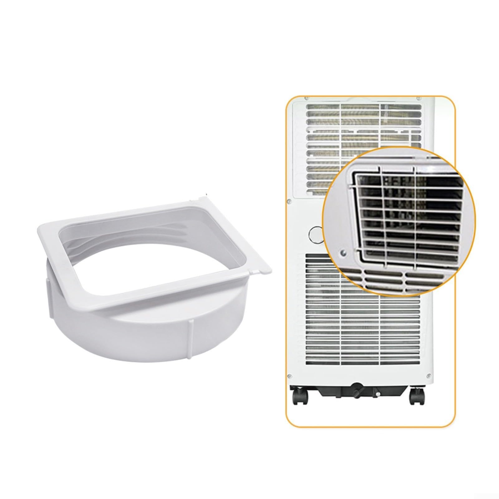 Für midea Tragbares AC-Abluftschlauch-Anschluss-Set, 150 mm Entlüftungsadapter mit 1,5 m flexiblem Schlauch, hitzebeständige PP-ABS-Klimaanlagenteile
