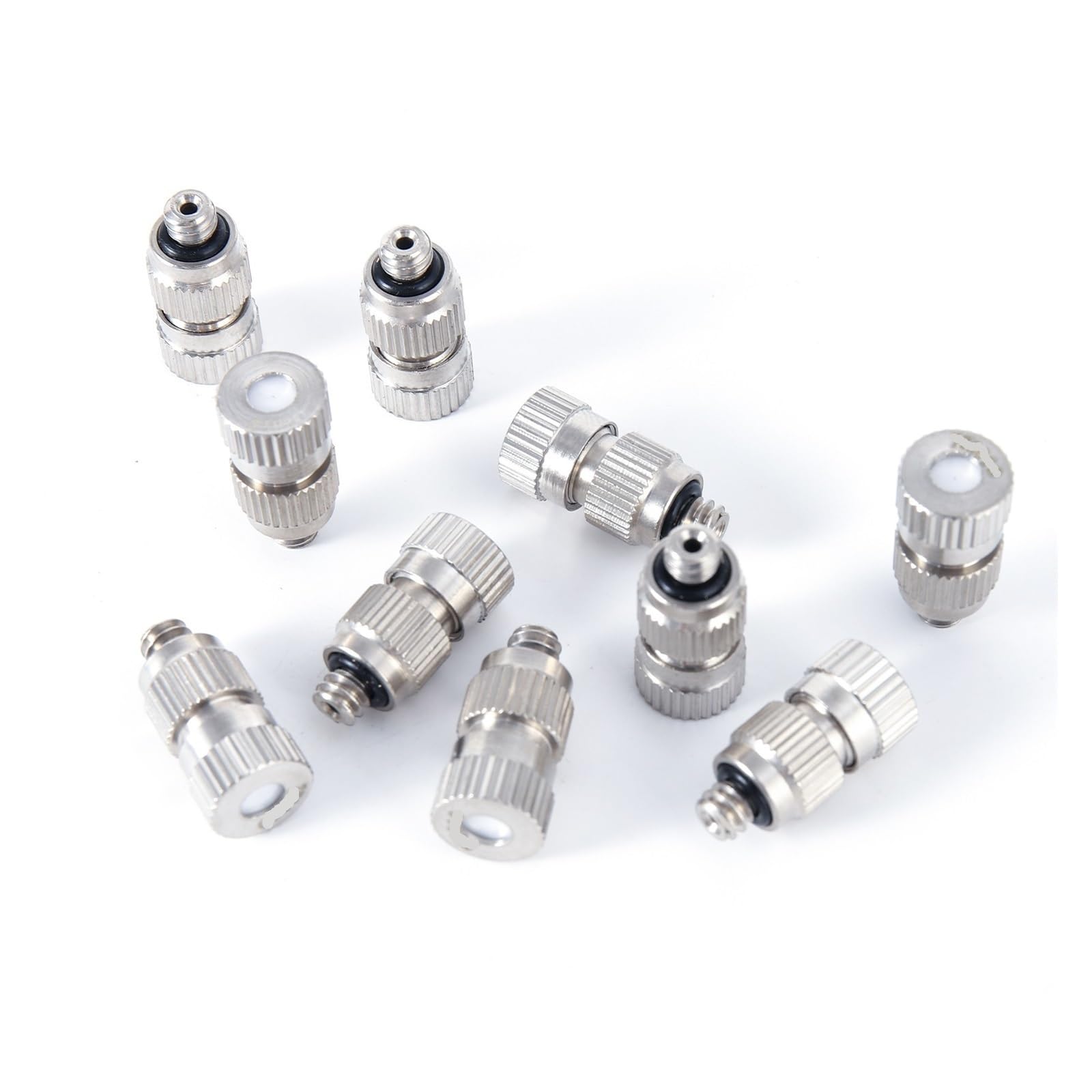 SOHNVWTGD 50Pcs High Pressure Mist Cooling Atomizing Sprayer 3/16" 0.1~0.5mm Anti Drip Fog Nozzle Garden Agricuure Irrigation(0.4mm)