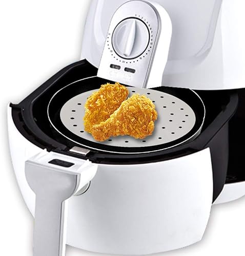 Miniatura 6 de Accesorios para freidora de aire, 9 pulgadas, 200 piezas, papel pergamino, revestimiento de vapor de bambú, perforado, antiadherente, impermeable,