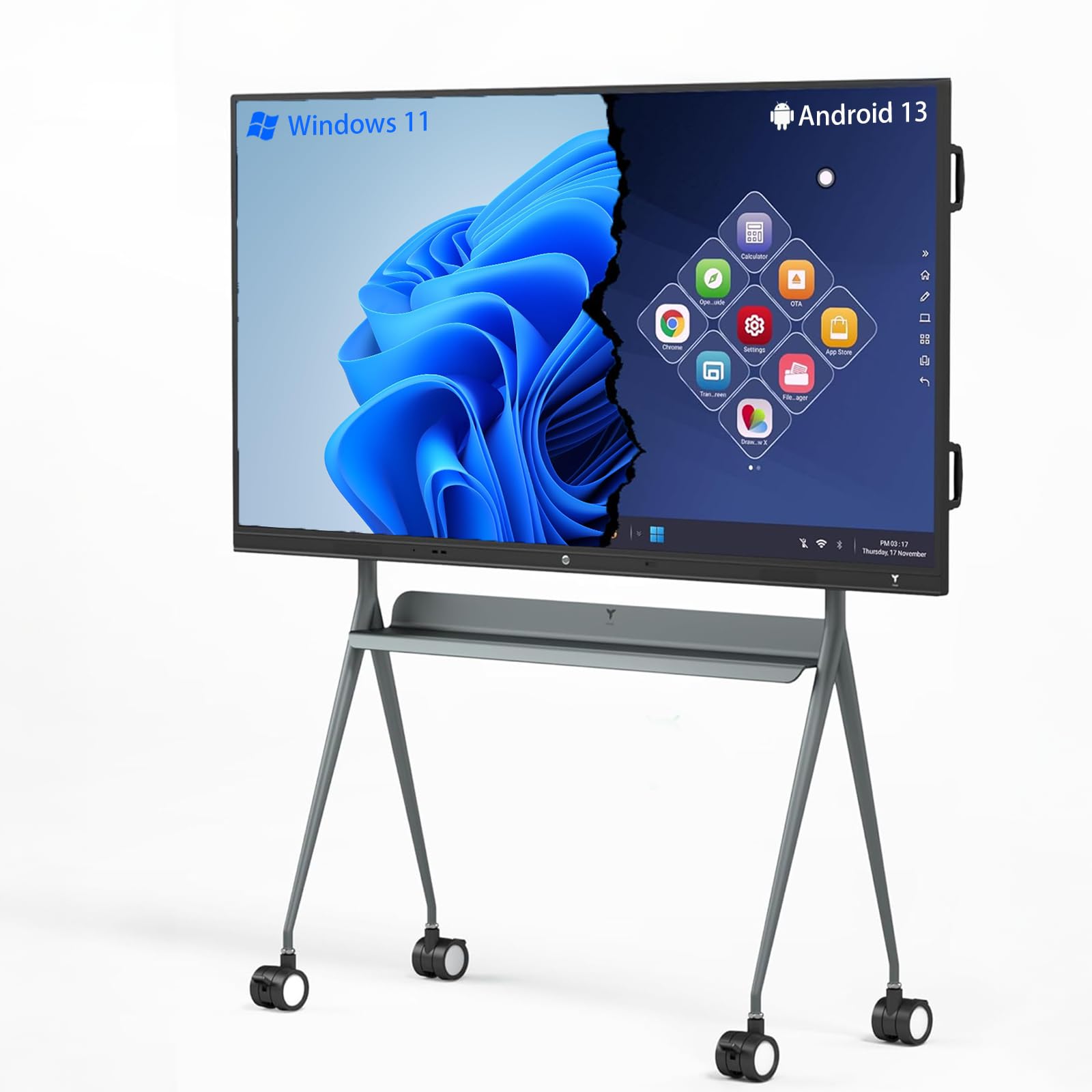 TIBURN HQ Board 75" R2 MAX，Smart Board 4K UHD Touch Screen All-in-One Computer for Office and Classroom with Windows 11 Pro & Open App Ecosystem