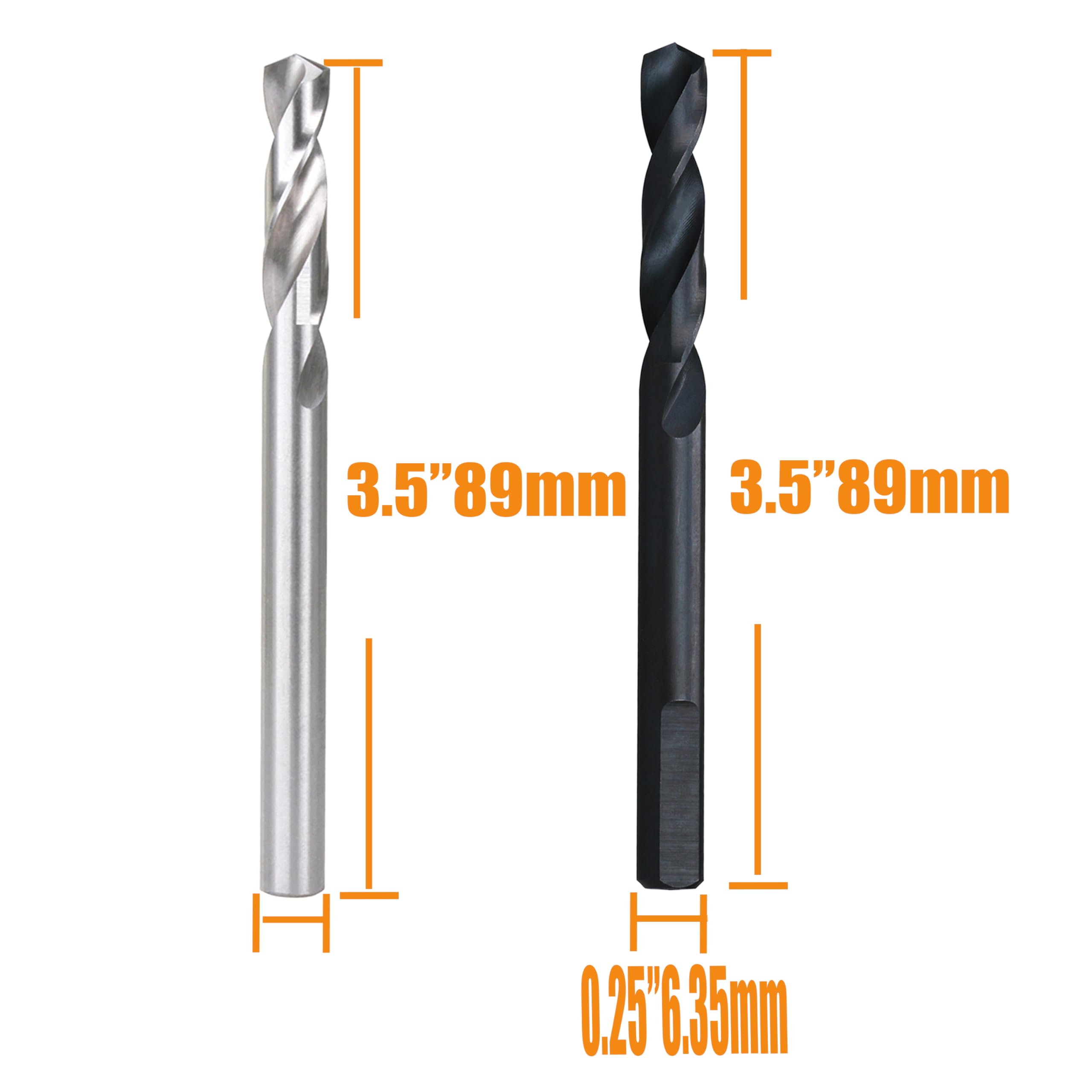 WOWSUPM 1/4” Pilot Drill Bit Set for Hole Saw Arbor High Speed Steel and Carbide Tipped Drill Bit Cutting Multiple Material Hard Metal Wood Plastic Stuck Brick with 6 pcs Set