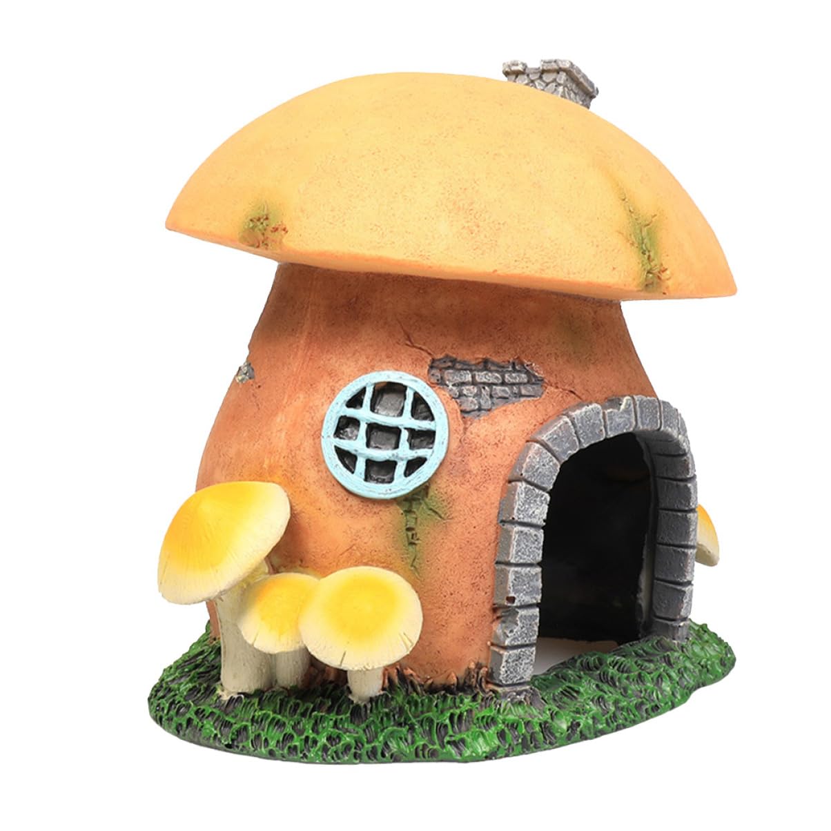 POPETPOP Cachette Décorative en Résine Verte pour Aquarium et Terrarium, Grotte Facile à Déplacer Décoloration, pour Poissons et Reptiles