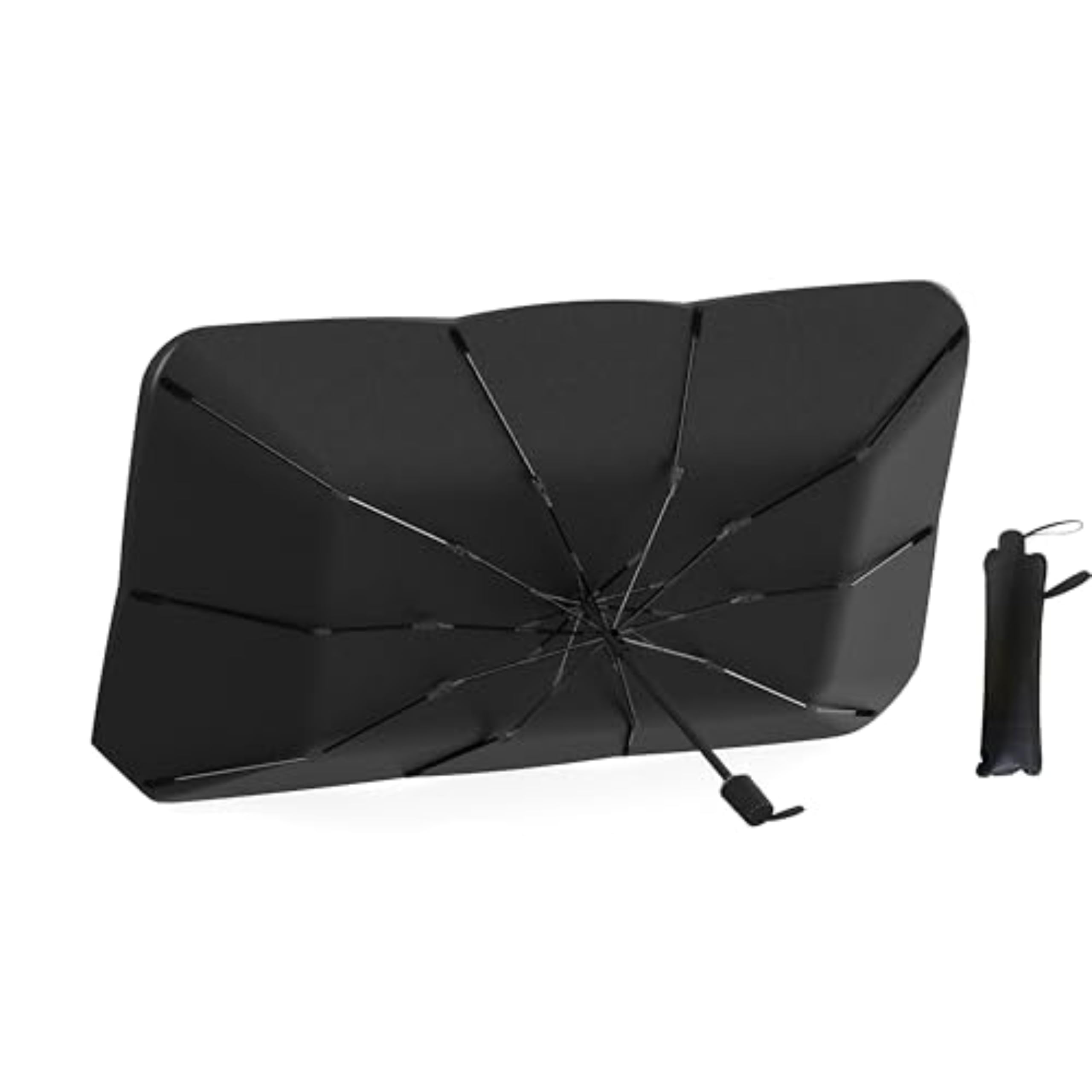 EcoNour Car Umbrella Windshield Sun Shade, Universal Fit Foldable Car &amp; Truck Sun Shade | Double Layer Windshield Cover for SUV, Sedan &amp; Truck | Sun Shade Cover for Front Baby Window Shades - 57"x30"