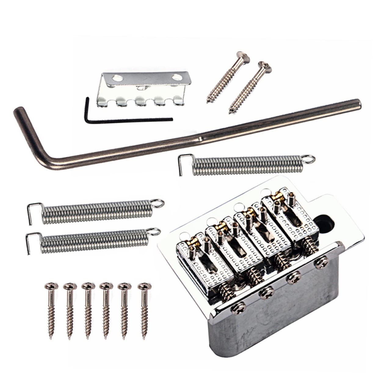 Toyvian 4 struny instrumentów muzycznych instrumenty muzyczne metal srebro kolodialne akcesoria gitarowe srebrne akcesoria gitarowe akcesoria śrubowe siodełko most