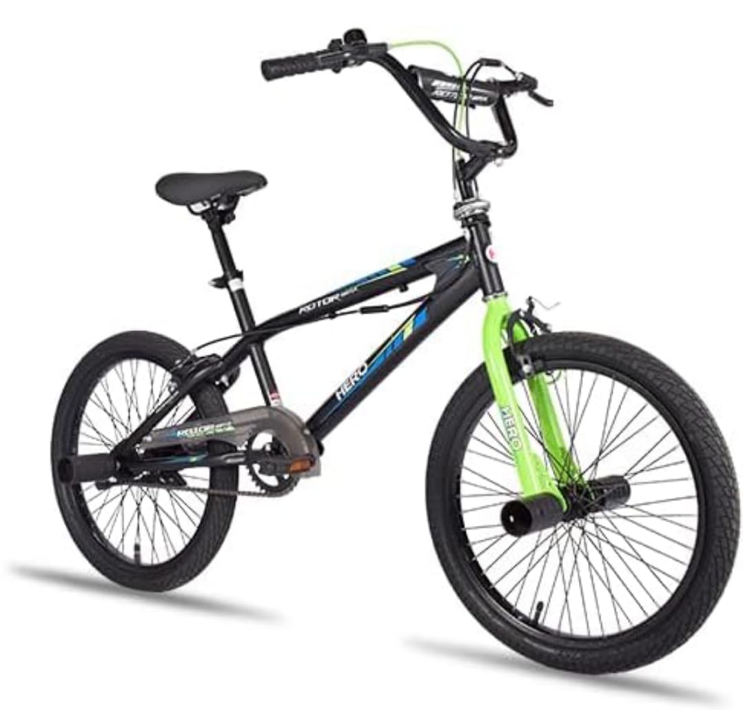 Hero Rotor BMX 20T Stunt Cycle | 360° Handle Rotation | Single Speed Kids Bicycle | Strong Steel Frame | Adjustable Seat | Caliper Brakes | Ideal for 8+ Age Boys & Girls-picture-25