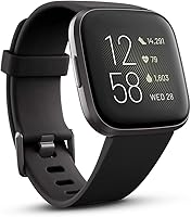 Fitbit Versa 2 Health & Fitness Smartwatch With Heart Rate, Music, Alexa Built-In, Sleep & Swim Tracking - Black/Carbon