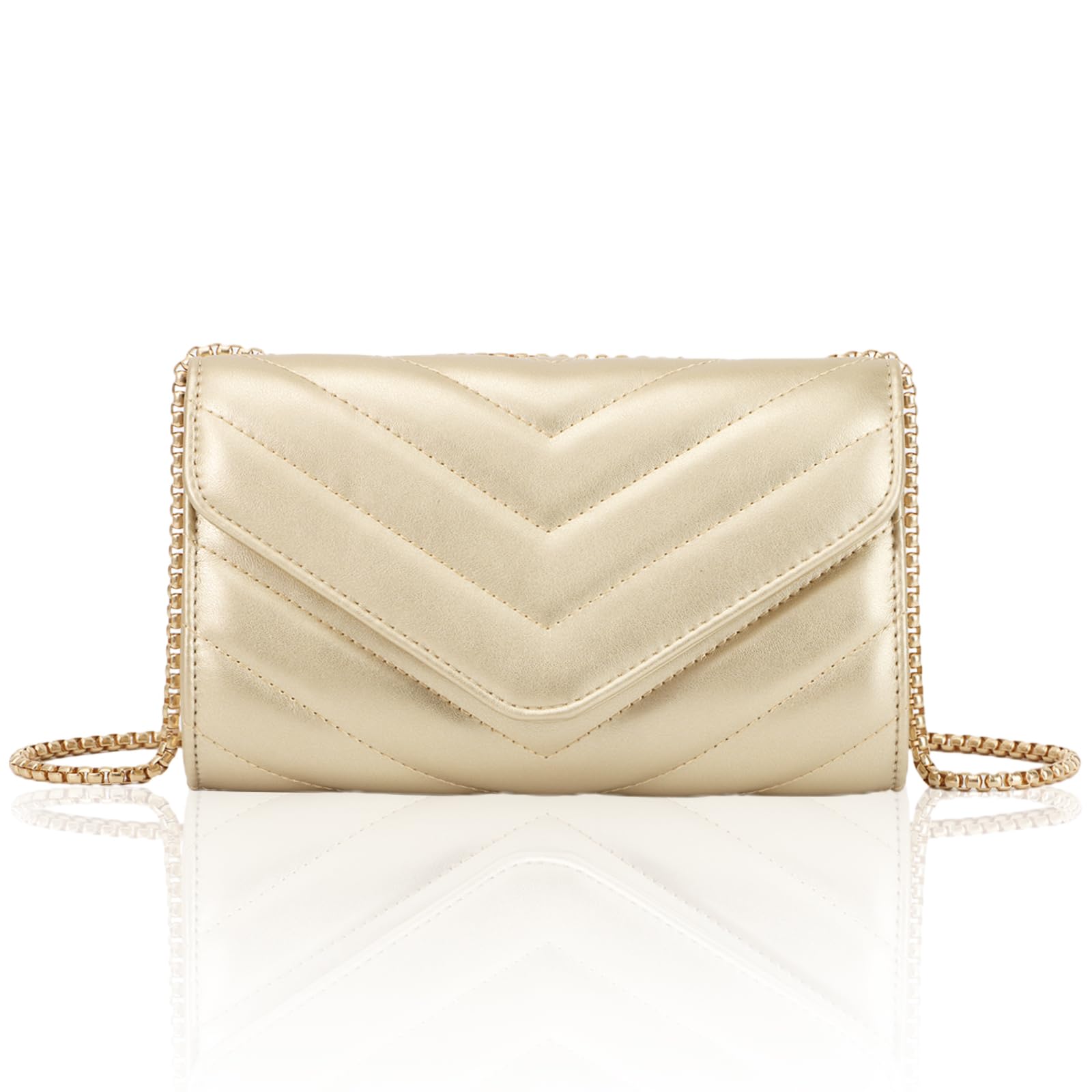 Bolsos de Piel de PU para Mujer Elegante Bolso de Noche de Diseño Monederos de Embrague Bandoleras Acolchadas Pequeñas