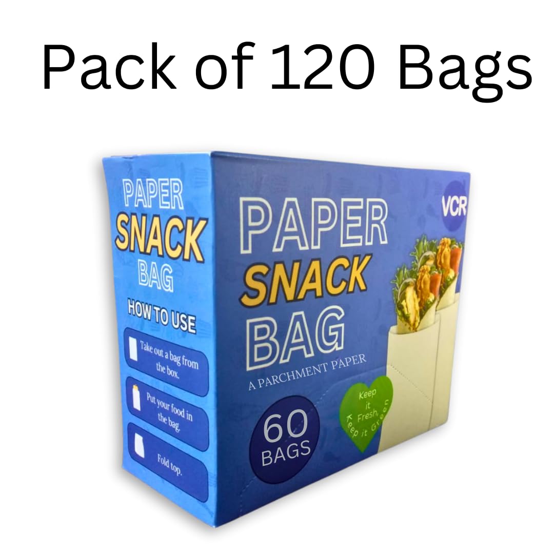 VCR Paper Snack Bags - 120 Pack for Baking & Storage -2