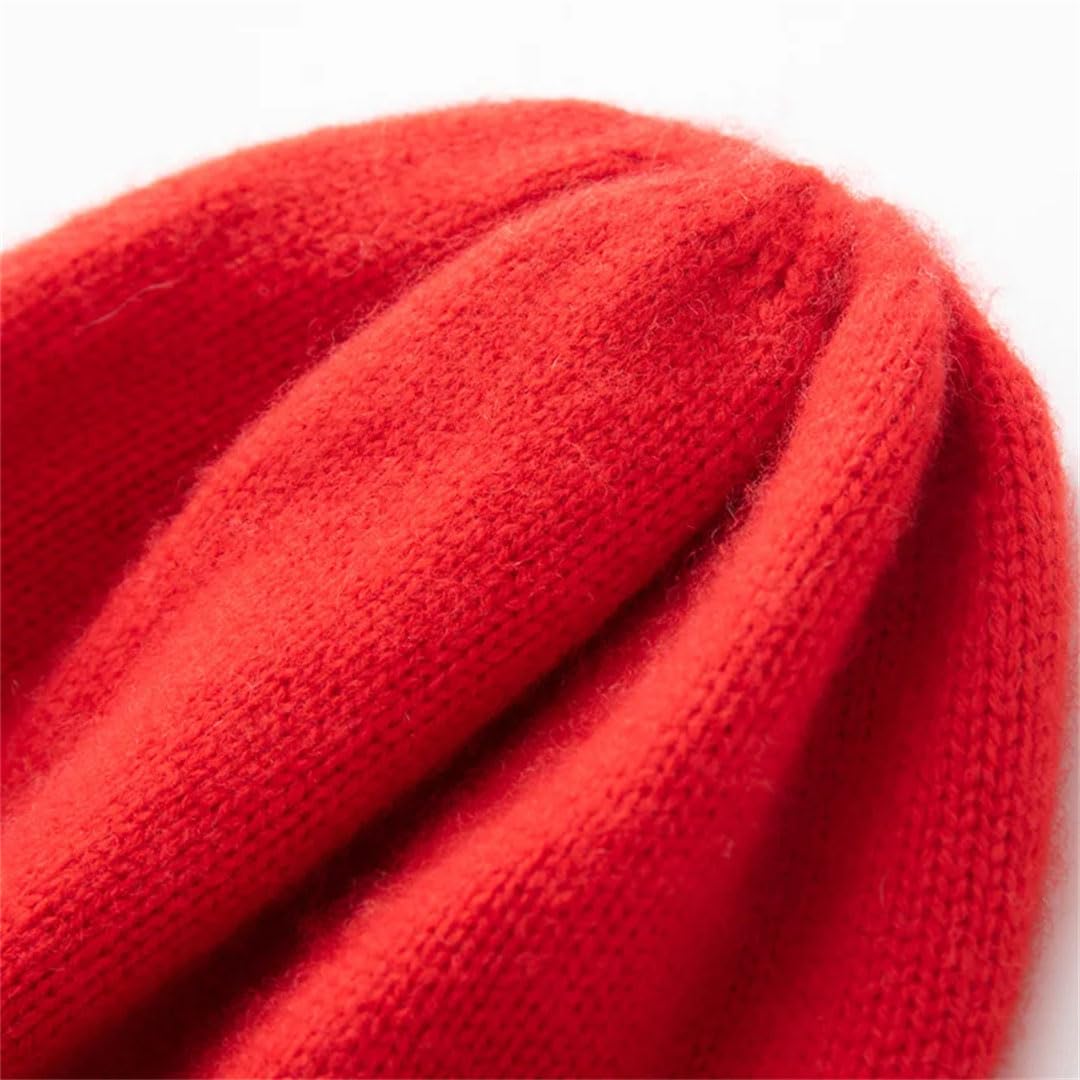 Damskie czapki zimowe na zewnątrz miękka utrzymująca ciepło czapka kaszmir dzianina jednolity kolor czapka beanie