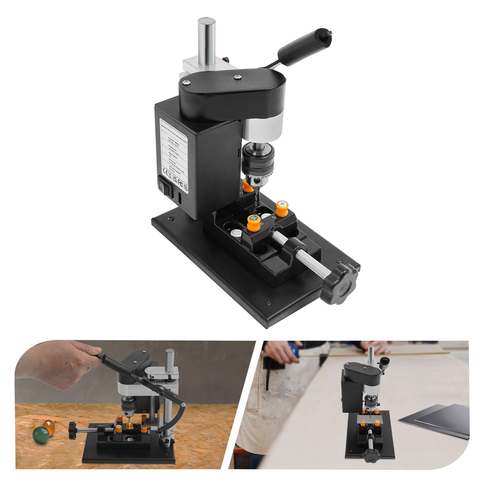 Mini-Bohrmaschine 0,6-6mm Bohrfutter Kupferkernmotor Tischbohrer mit Bankklemme Einstellbare Geschwindigkeit für Holz Kunststoff Metall präzise Bearbeitung einfache Handhabung