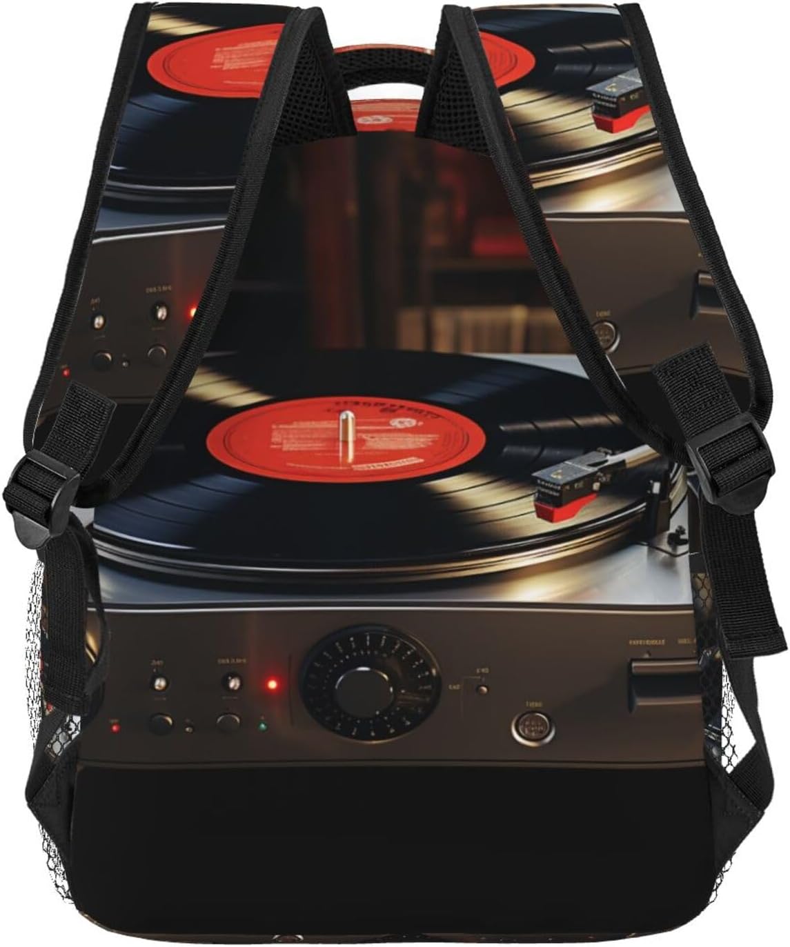 OUSIKA Turntable Player Print Backpack Large Travel Backpack Laptop Bag For Women and Men Casual Daypack