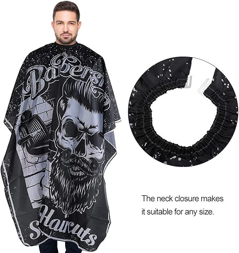 Miniatura 5 de Corte de pelo de corte de pelo salón de peluquería Cabo de peluquería Delantal de peluquería Vestido de envoltura de nylon de corte de, Negro -