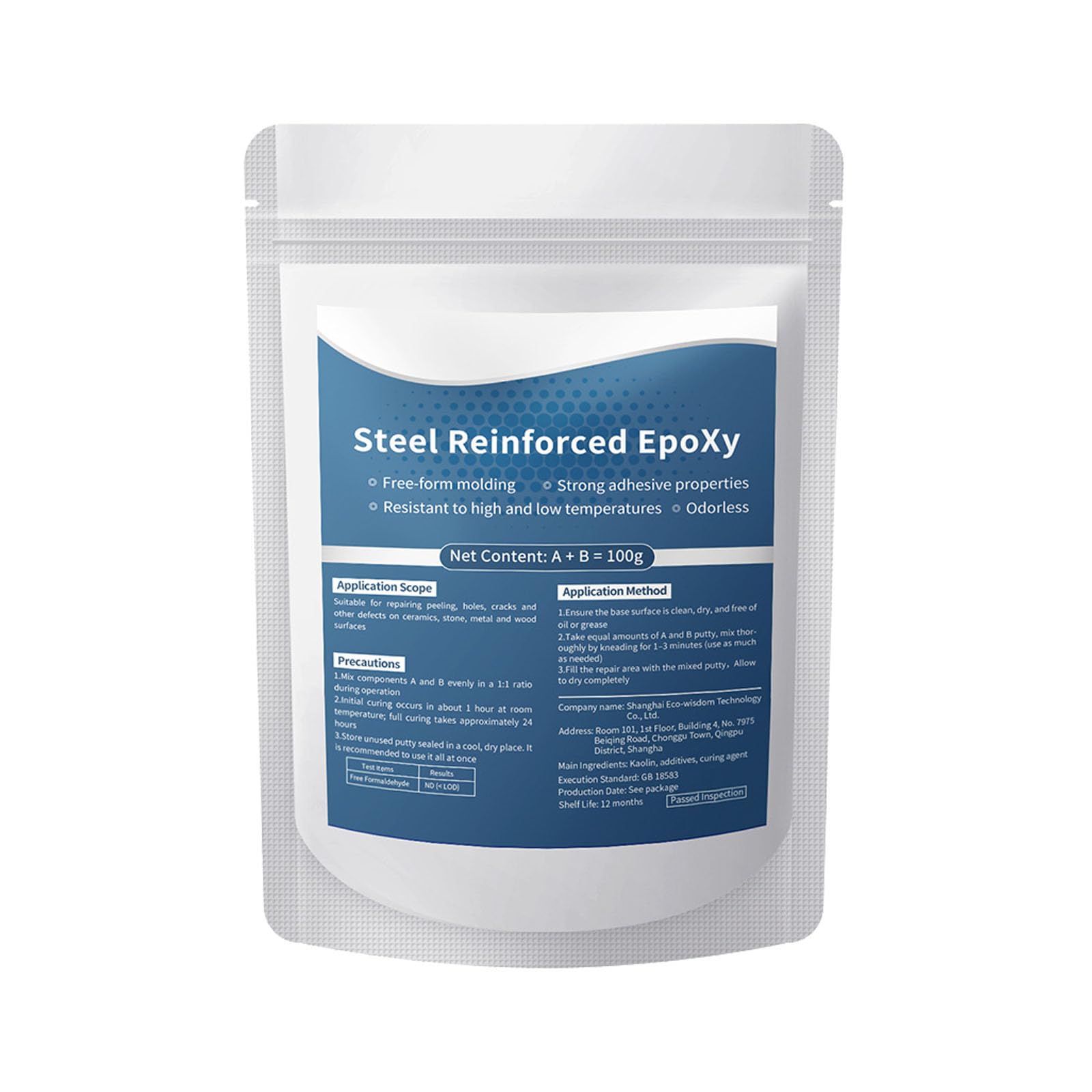 High-Strength Multi-Purpose Repair Clay, Steel Reinforced Epoxy Putty, Filling Cracks Holes and Surface Repairs, for Bonding Plastic Metal Ceramic Wood Tile Glass (100g)