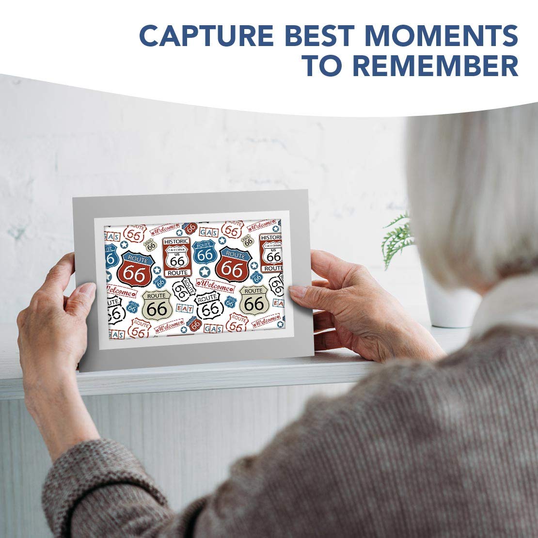 Carte De Vœux Vierge, Grise (insertion) – Route 66 Highway USA