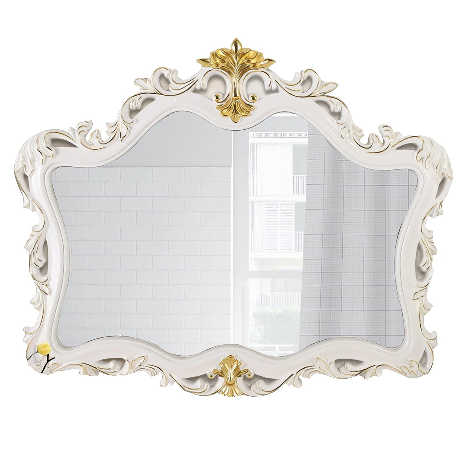 Miroirs anciens décoration murale grand miroir baroque blanc pour salon et entrée